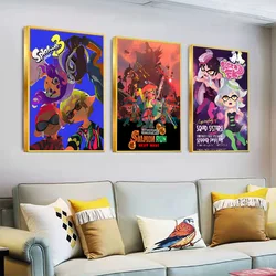 Game S-Splatoon 3 Poster Movie Sticky Posters Retro Kraft Paper Sticker DIY Room Bar Cafe Aesthetic Art Wall Painting