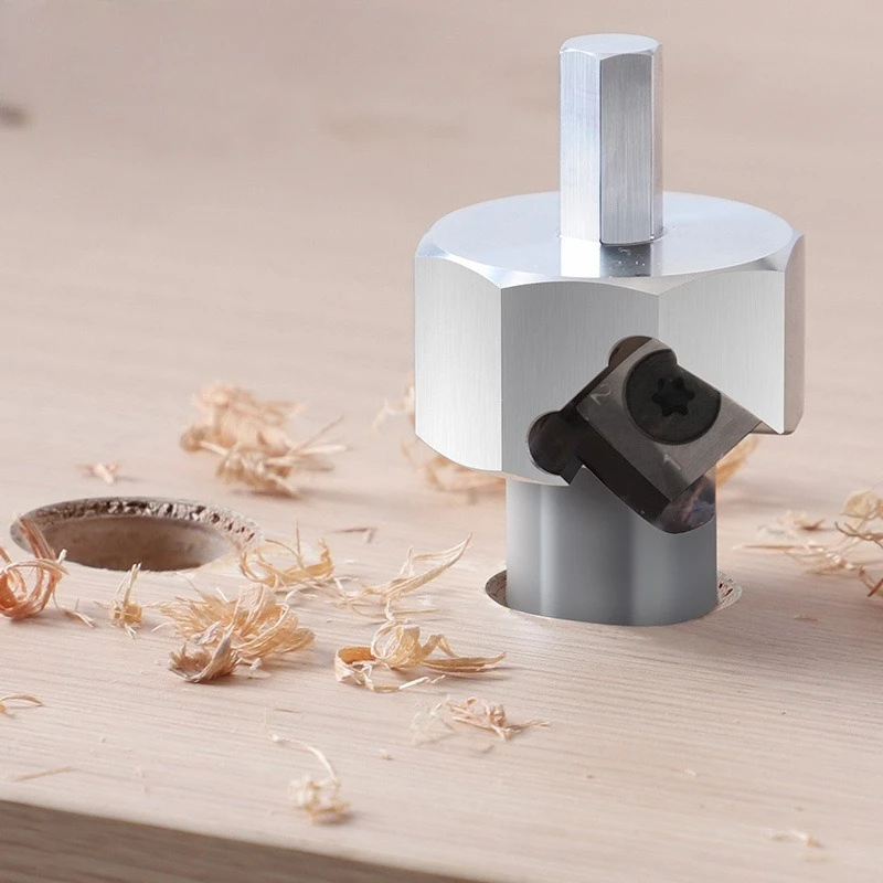 

1pc 19/20mm 3/4 InchWorkbench Dog Hole Shaping Trimmer Hex Shank Chamfer Reamer Tool Stainless Steel for Electric Drill