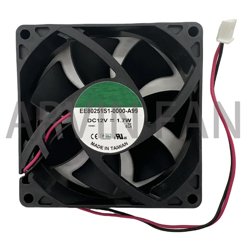 EE80251S1-0000-A99 New DC 12V 1.7W 8CM 8025 System Cooling Fan