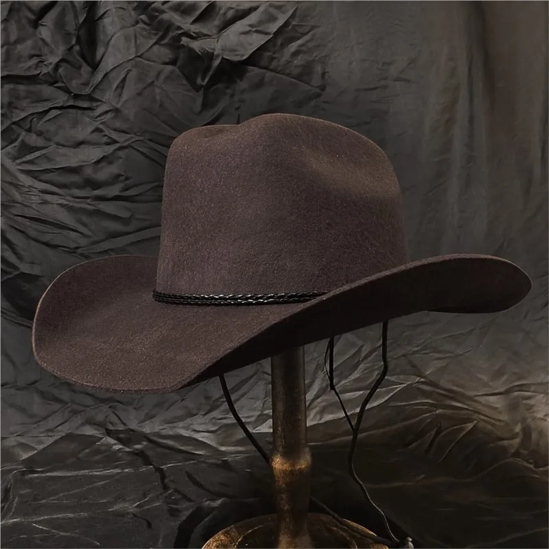A hard-top soft-brim pure cashmere outdoor top hat for and warmth
