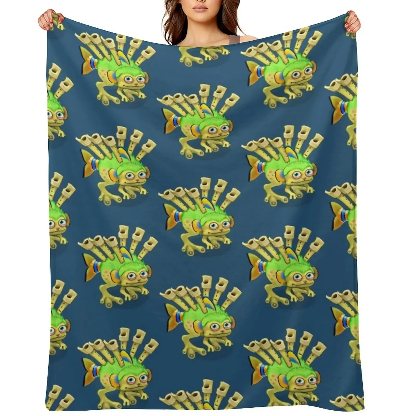 

My Singing Monsters character Reedling Throw Blanket Thermals For Travel Extra Large Throw Travel Soft Blankets