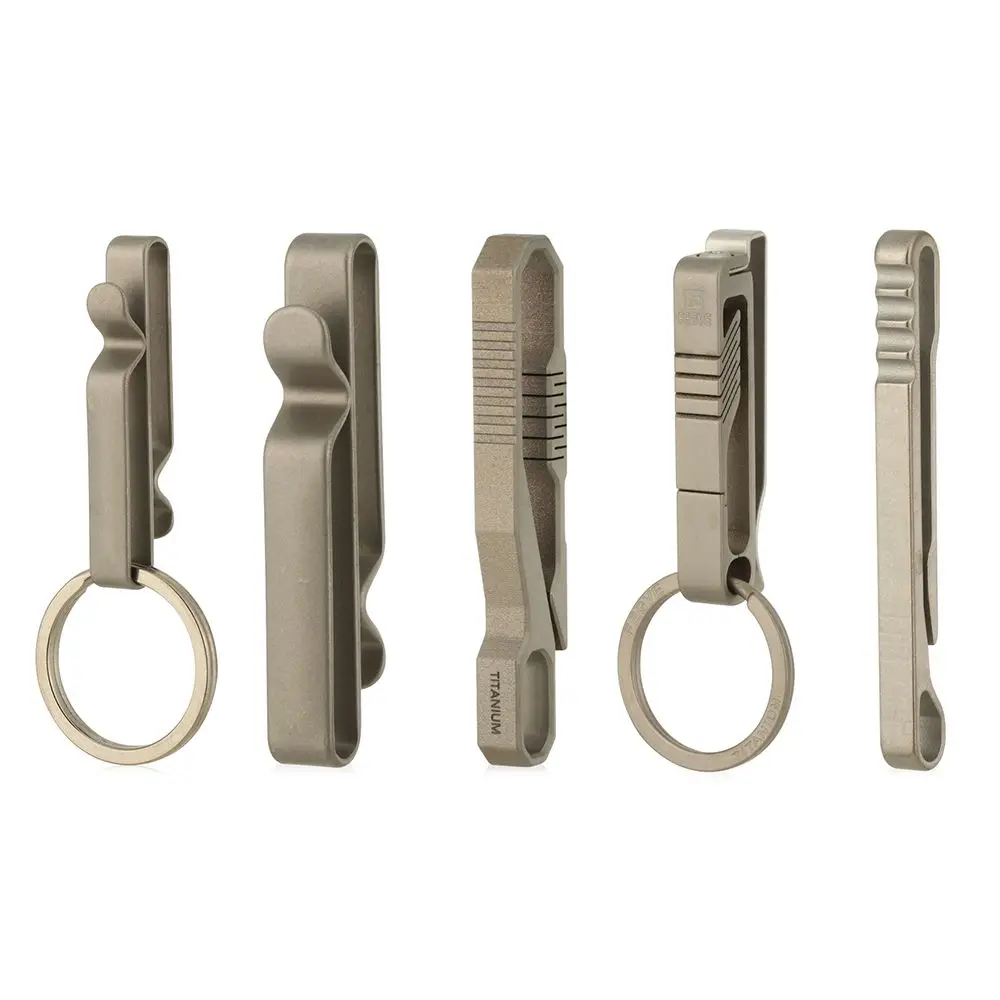 Outdoor Tool Ribbon Ending Buckles Titanium Alloy Hanging Buckles Belt Clip Key Ring Quick Draw Keychain