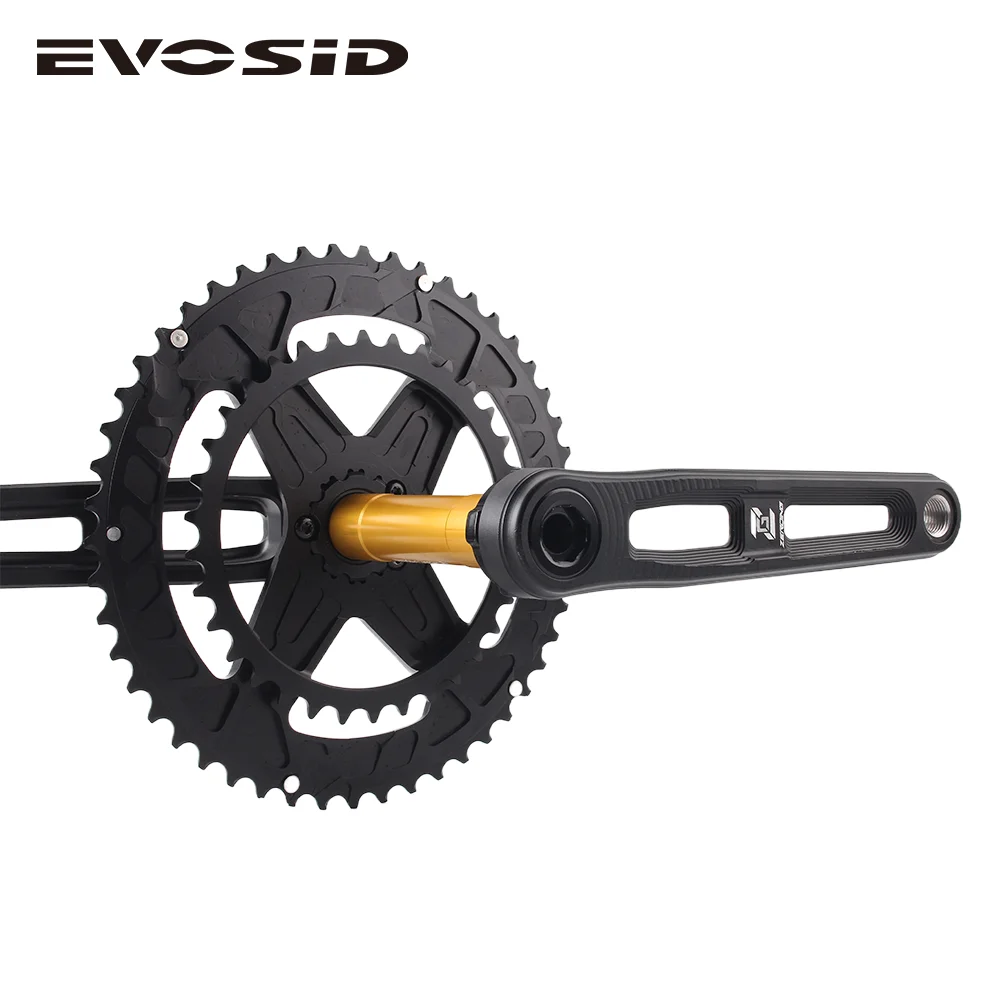 EVOSID Ultralight Road Bike Crankset Double Chainwheel 50-34T/52-36T/53-39T Hollow Tech Crank 170mm Folding Bike Crankset