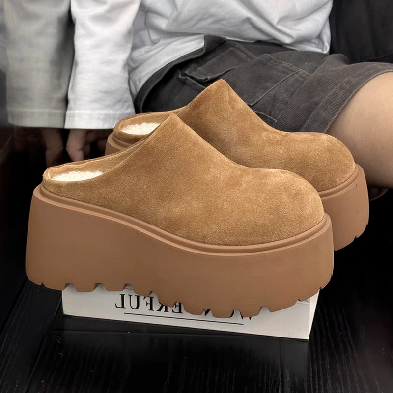 

Fashion Women's Snow Boots 2025Winter New Retro Solid Color Comfortable Ladies Flat Shoes Luxury Round Head Comfortable Slippers