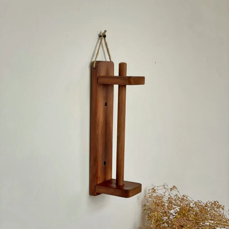 

Wooden Toilet Paper Holder Wall Mount, Rustic Farmhouse Tissue Roll Holder, Bathroom Accessories Wall Mounted Paper Towel Rack