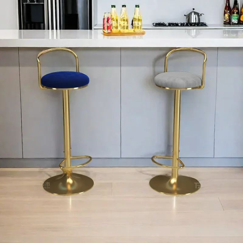 

Luxury Bar Stool High Kitchen Mid Century Chair Counter Furniture Armchair Wooden Chairs Leather Vintage Minimalist Ergonomic