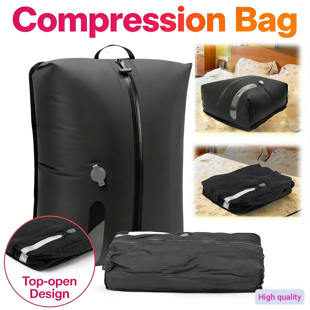 

Вакуумный пакет для путешествий 16 л с насосом 1200 мАч, водонепроницаемый, с верхним открытием, экономия места, нейлон 70D TPU, для одежды, чемоданов, рюкзаков