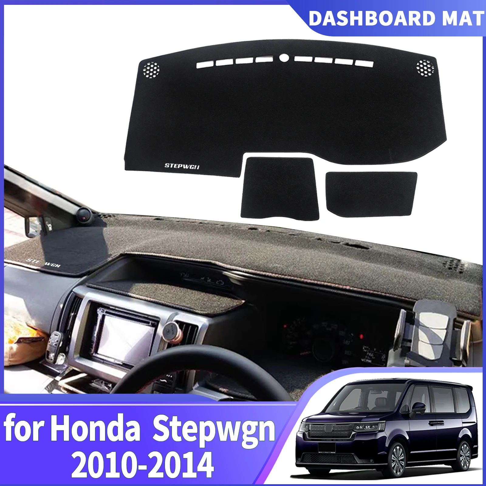 fit for Honda Stepwgn Step Wagon G4 2010-2014 RHD Car Dashmat DashMat Sunshade Dashboard Cover Pad Protective Carpet Accessories