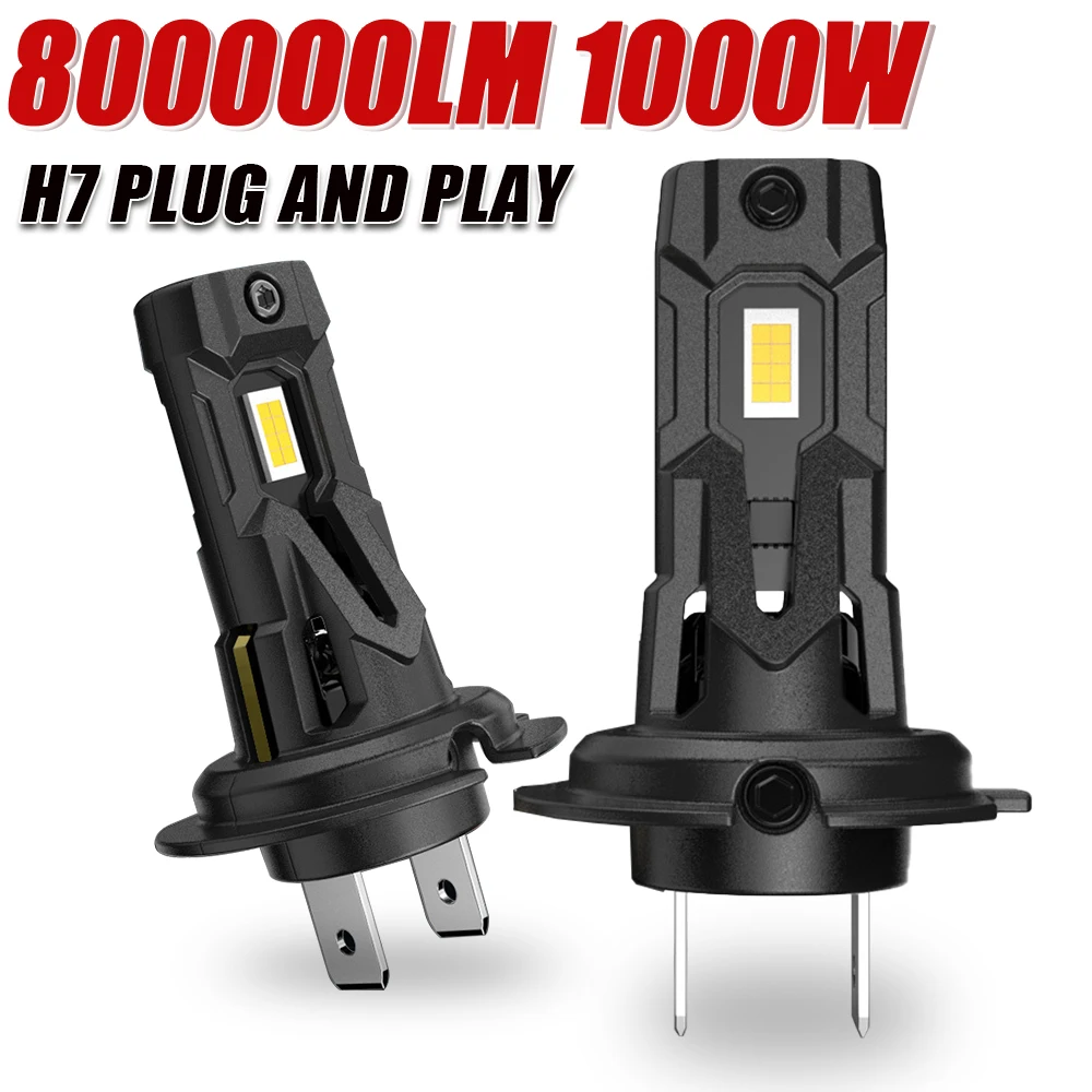 

H7 Светодиодная лампа для фар 6000K Белые прожекторы Светодиодные лампы для автомобиля 1:1 Галогенная лампа Canbus Turbo Fan Автоматические фары Противотуманные фары