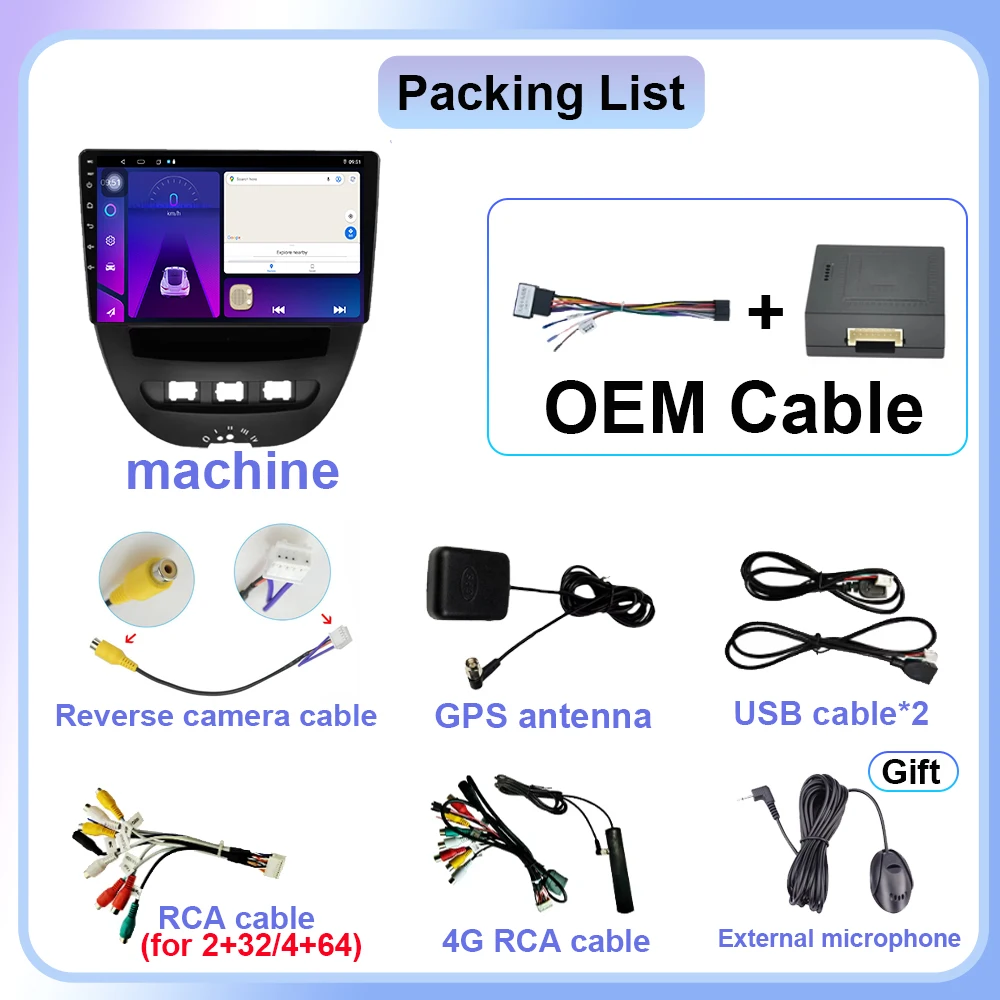 For Peugeot 107 Toyota Aygo Citroen C1 2005-2014 ，Android 14 Car Radio Multimedia Video Player Navigation GPS 5G WIFI LET Auto