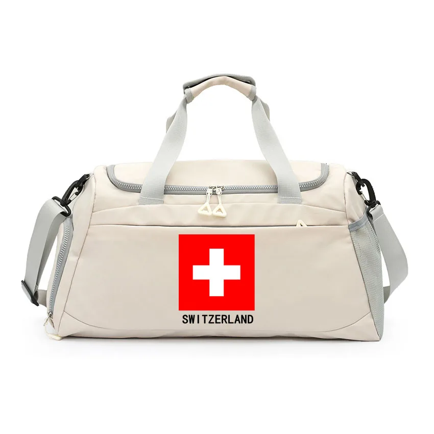 

Gym Handbag Crossbody Bags Switzerland Flag Printed with Shoes Pocket Large Capacity Training Daypack Fitness Yoga Tote Packs