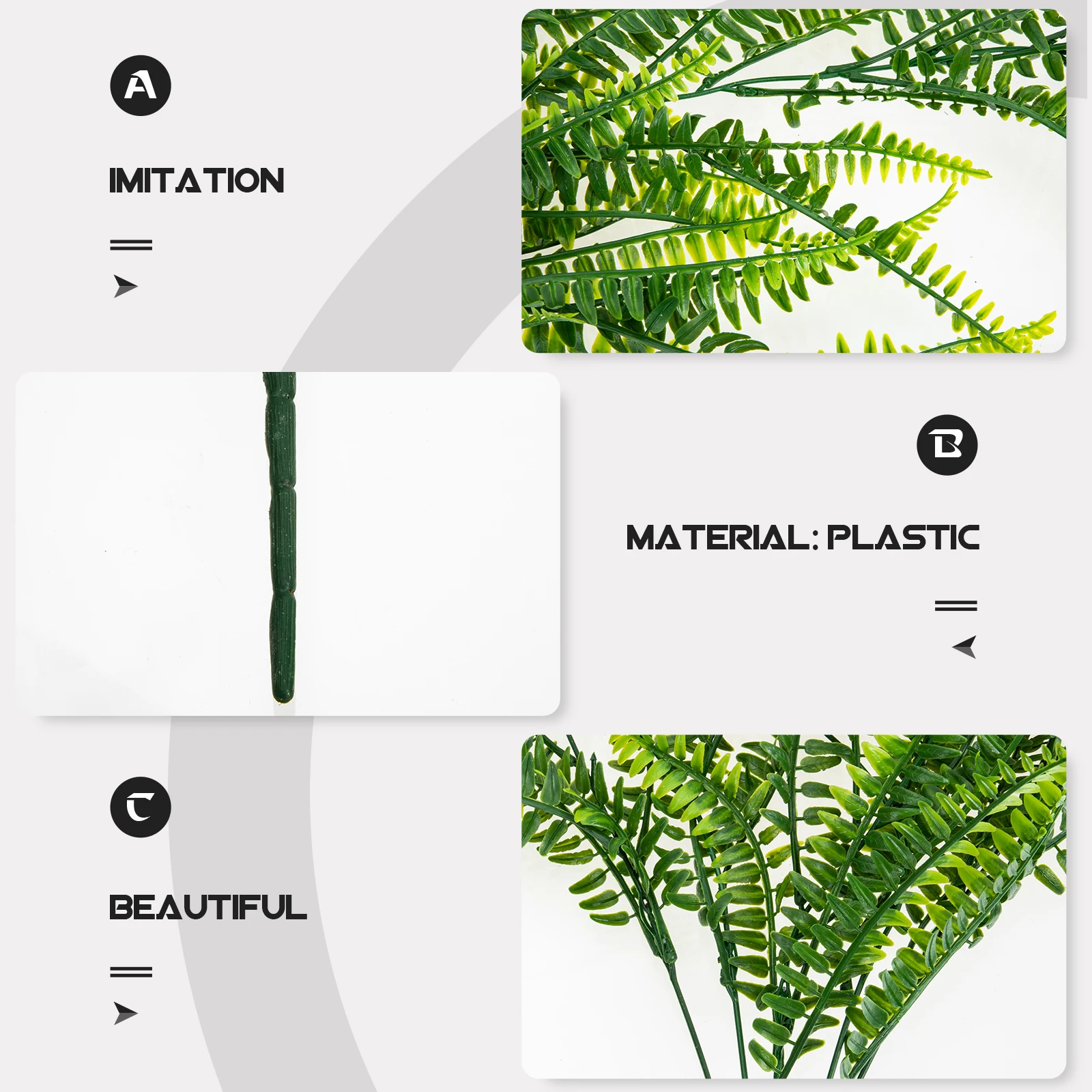 

2pcs Artificial Ferns Fake Plants Wall Hanging Decor Plastic Simulation Fern Vine Pendants For Home Garden Indoor Outdoor
