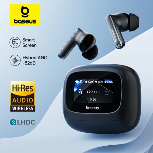 Baseus Bowie M2s auriculares Ultra inalámbricos pantalla inteligente 52dB cancelación de ruido auriculares Bluetooth 5,4 auriculares espaciales de Audio 3D