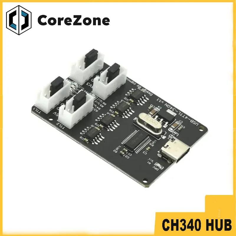 USB To TTL Module CH340 HUB TYPE-C Interface 4-Channel Four Independent TTL