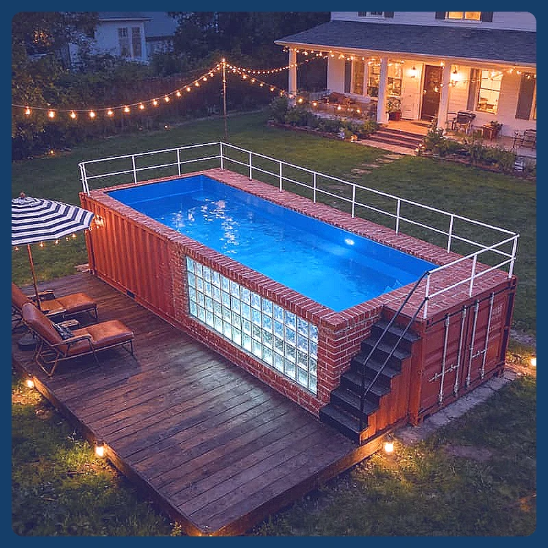 Container Swimming Pool Portable Above Ground Shipping Container Pool For Garden Outdoor Summer Family Pool Party Customized