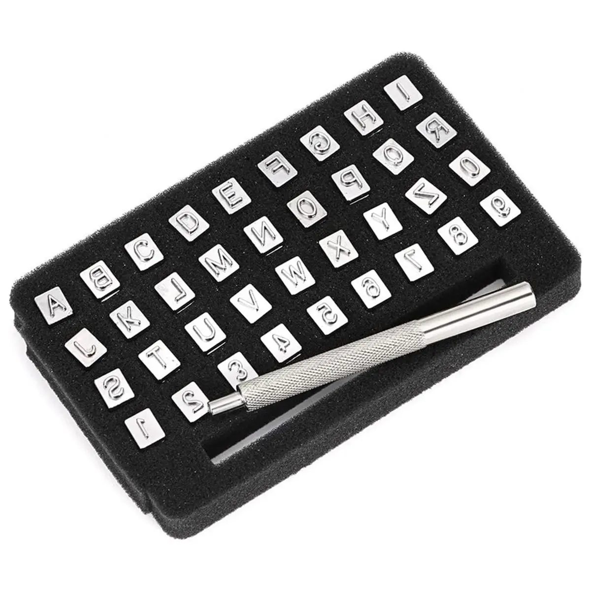 Capital Letter and Numbers Stamp Set 4mm Alphabet Stamp Tools Set Leather Craft Stamping Tools