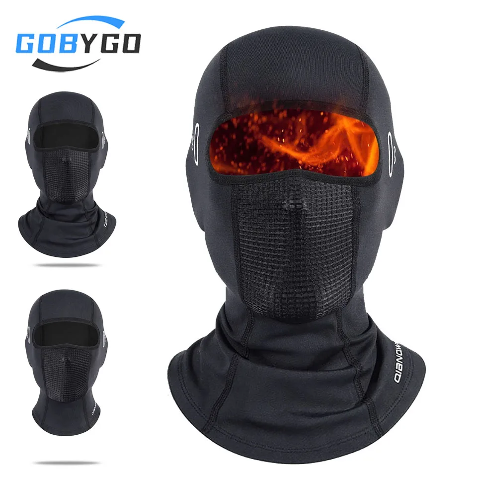 

GOBYGO мотоциклетный термоголовной убор с отверстием для очков, дышащая велосипедная маска Dongjiarong, сохраняет тепло и защищает лицо для мужчин и женщин