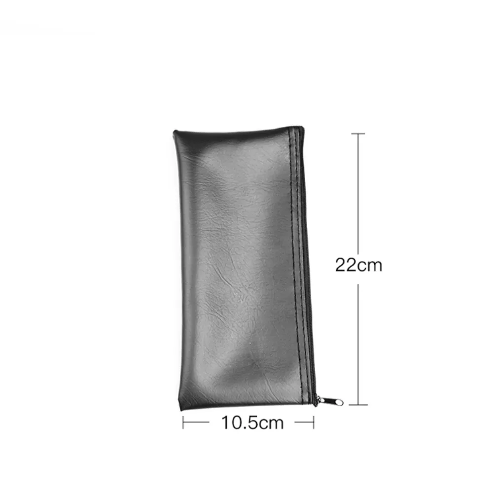 Portable PU Leather Microphone Storage Bag Dustproof Zipper Microphone Pouch Waterproof Mic Protective Bag Window