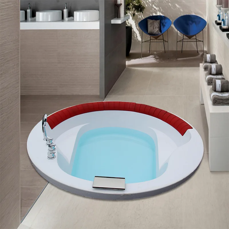 vasca da bagno incorporata massaggio acrilico surf bagno doppio rotondo bolla indipendente a temperatura costante