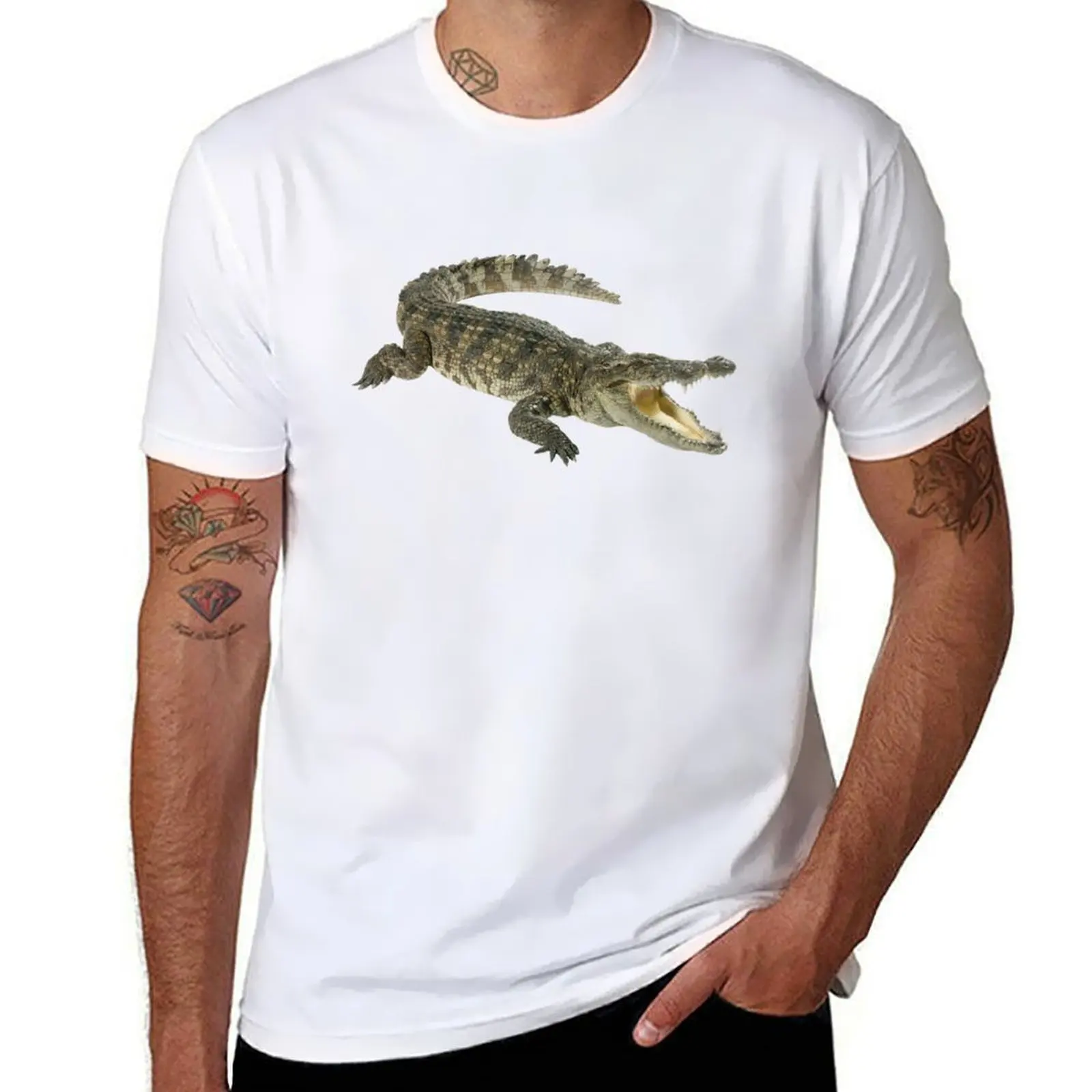 American Alligator Sticker & T-Shirts, Alligator Crocodile Sticker T-Shirt cotton graphic tees oversized men graphic t shirts