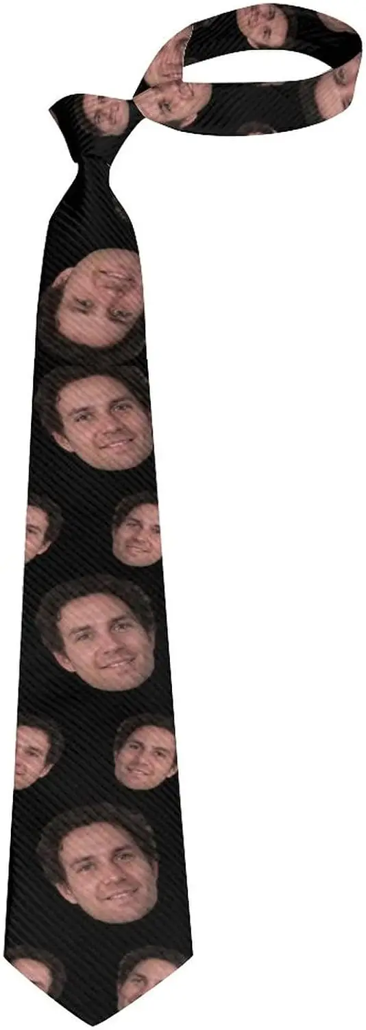 Custom Photo Tie Gift for Dad Funny Birthday Party Funny Customized Necktie Custom Tie
