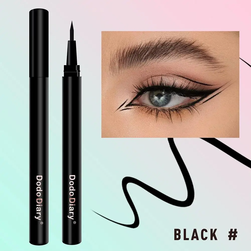 كحل سائل مقاوم للماء مقاوم للتلطخ فائق الدقة طرف كحل طبيعي سموكي كحل سائل ناعم أسود مكياج