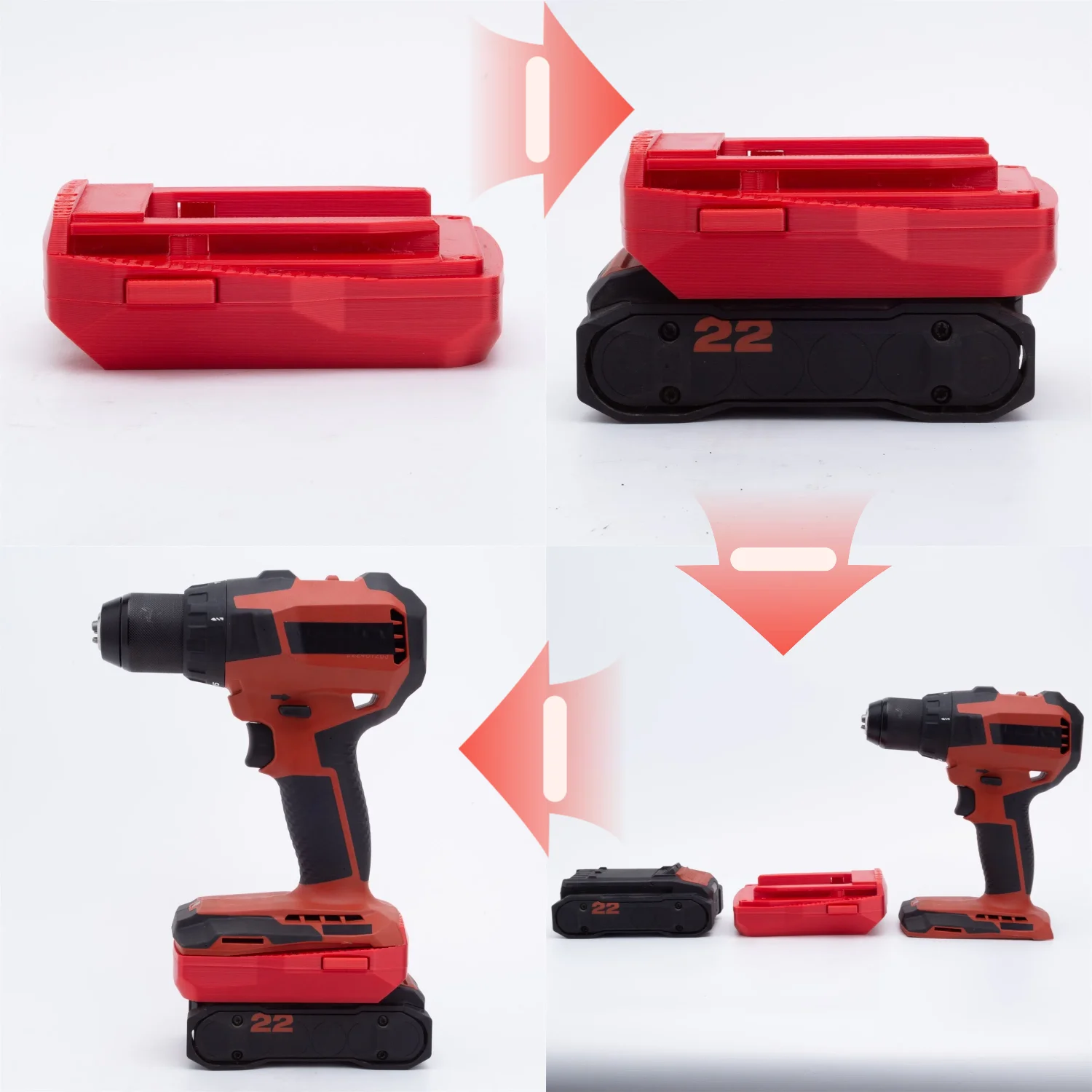 Batterieadapter/Konverter für Hilti 22V Nuron B22-55~B22-290 Li-Ionen-Akku auf alte CPC-B22 22V Hilti Elektrowerkzeuge (nur Adapter) – Detail 3