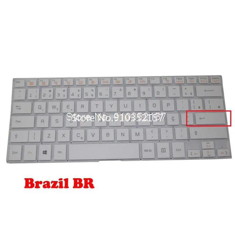 Laptop Keyboard For LG 13U360 AEW73669803 LGM15C26PA-1611 BR Brazil White NO Frame 13U360-E 13U360-L 13UD360 13UD360-L LG13U36