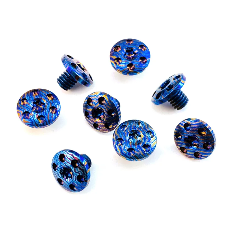 CNC Timascus Damast-Titan-Material Klappmessergriff M4 Schrauben Spindelnieten T10 Torx-Kopf DIY-Bastelteil