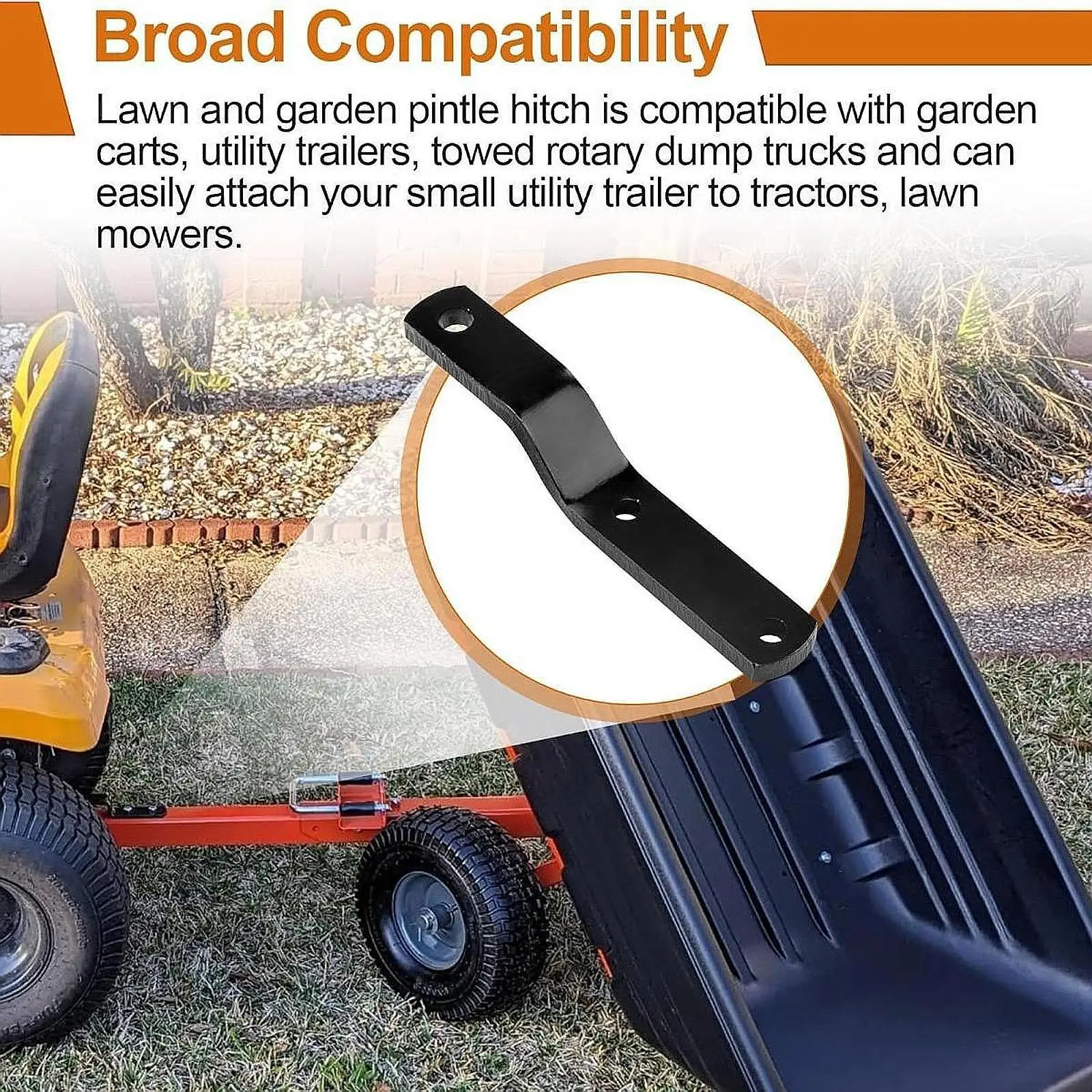 

Mower Trailer Hitch, Garden Tractor Trailer Hitch Compact Supplies Metal Portable Mower Bracket Easy Installation