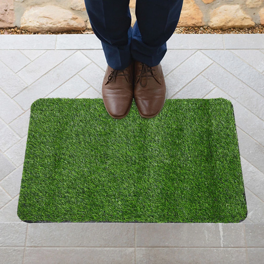 Artificial Grass Door Mat Front Rug Entry Rugs for inside House Way Outdoor Green Foot Floor Lawn