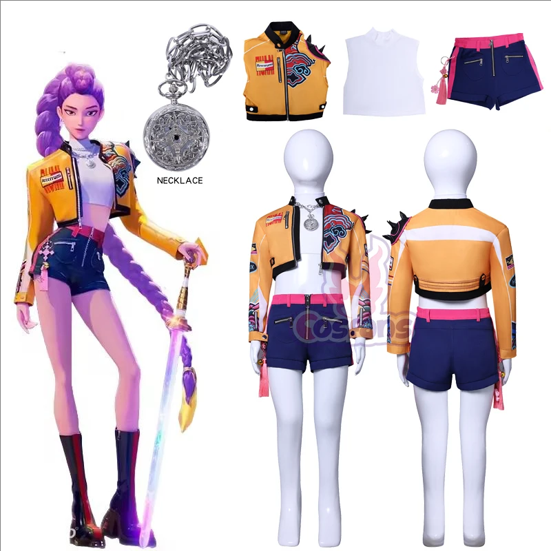 

Anime KPop Demon Hunters Kids Cosplay Performance Costume Outfits K-POP: Demon Hunters Rumi Group Concert Halloween Suit Clothes