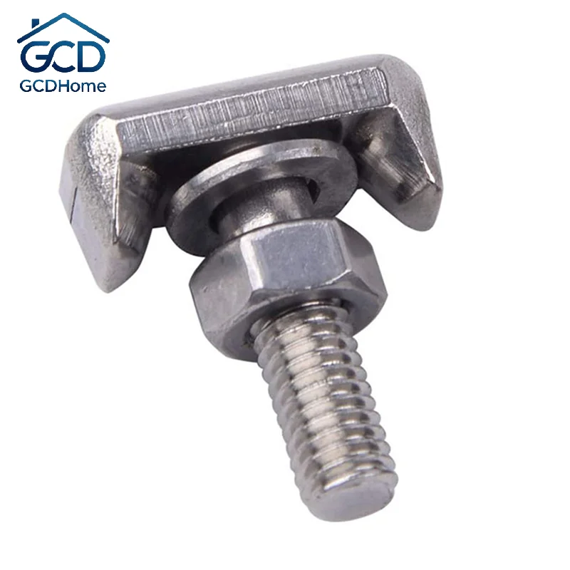 1 Set M6 Stainless Steel T-Bolts Screw Battery Terminal Connectors for Auto Marine & Power Connection