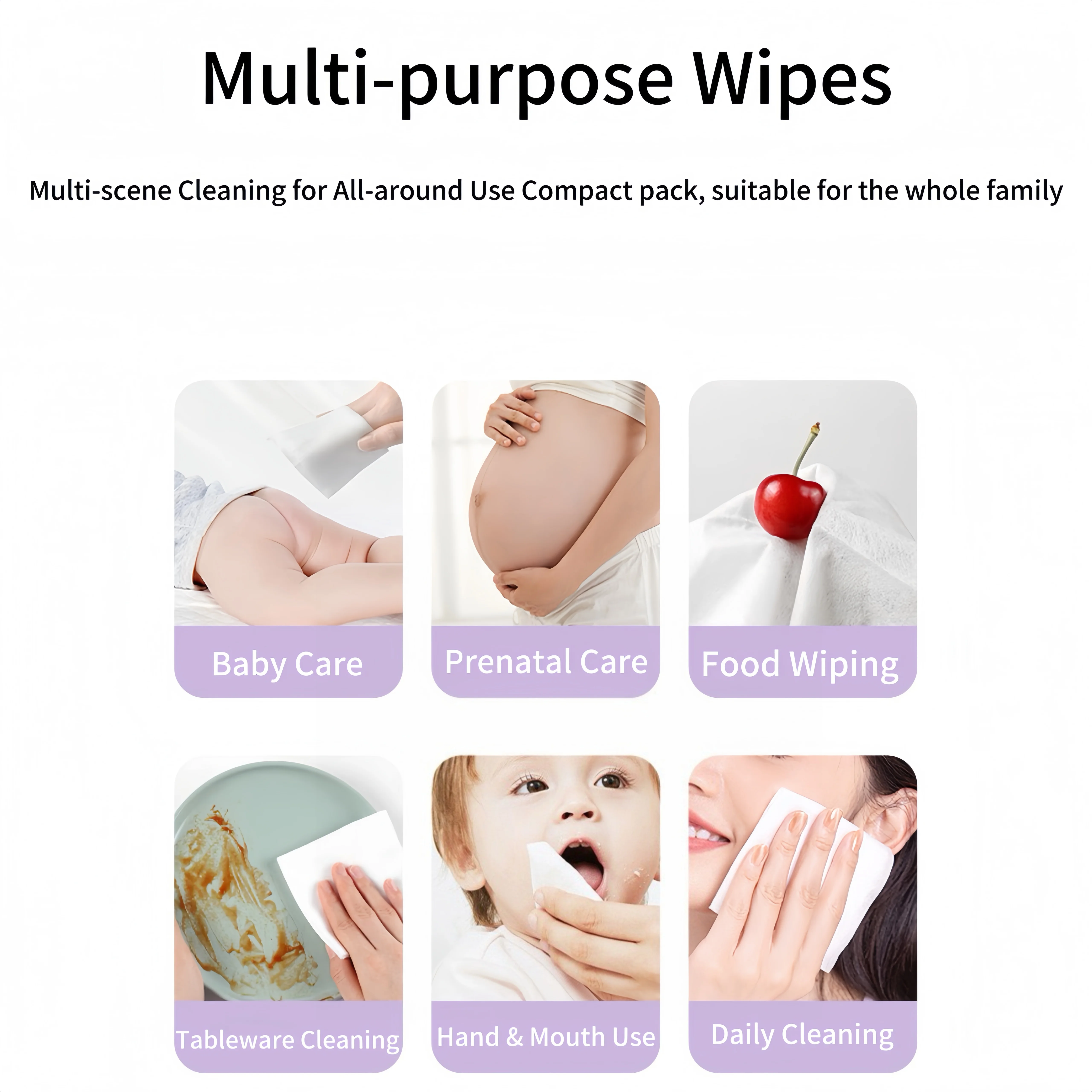 Mini Portable Alcohol-Free Wet Wipes Multi-Purpose Facial Cleansing Wipes Outdoor Travel Pet Home Desktop Stove Cleaning - view 5