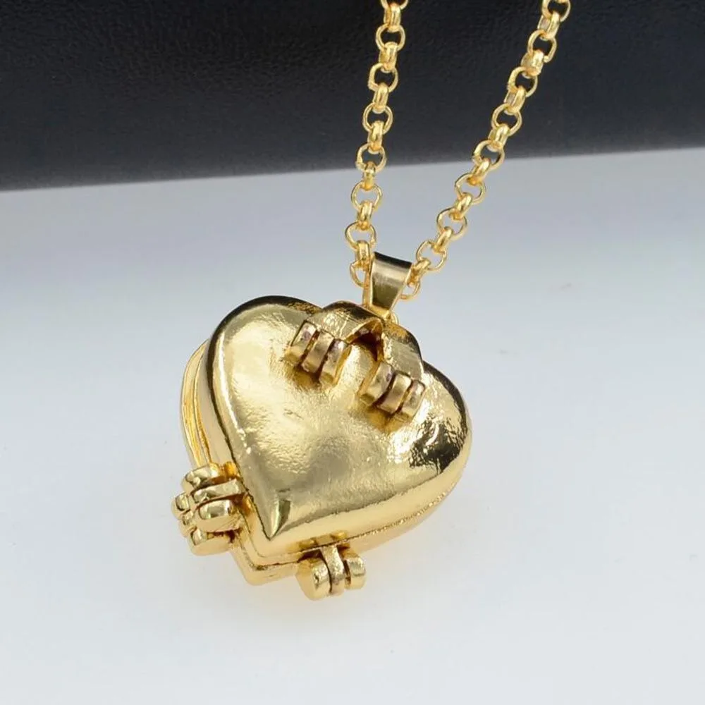 New DIY Heart 4-layer Photo Locket Vintage Wedding Anniversary Pendant