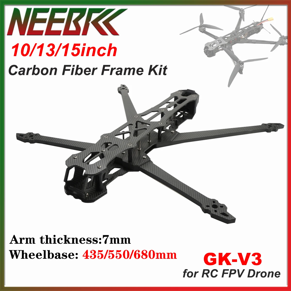 

GK-V3 10inch 13inch 15inch Frame Kit 435/550/680mm Carbon Fiber for FPV Drone RC Quadcopter Multicopter Freestyle Accessories