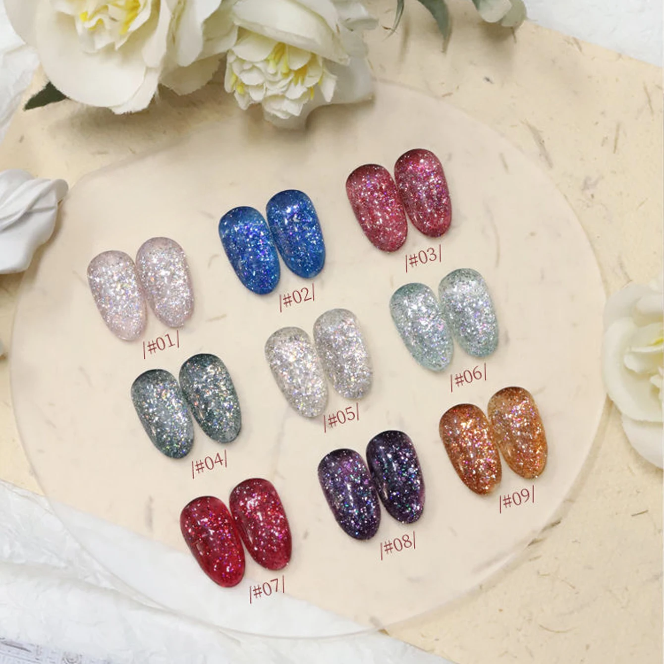 

12ML 1pcs Nail Art Blue Island Summer Nails Crushed Strobe Diamond Gel Nail Polish Blue Nails Red Nails Nail Supplies