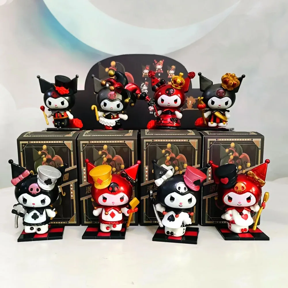 2025 caliente Sanrio Kuromi Poker Kingdom caja ciega de moda de mano lindo muñeco de escritorio de dibujos animados chica linda regalos de cumpleaños entre Navidad