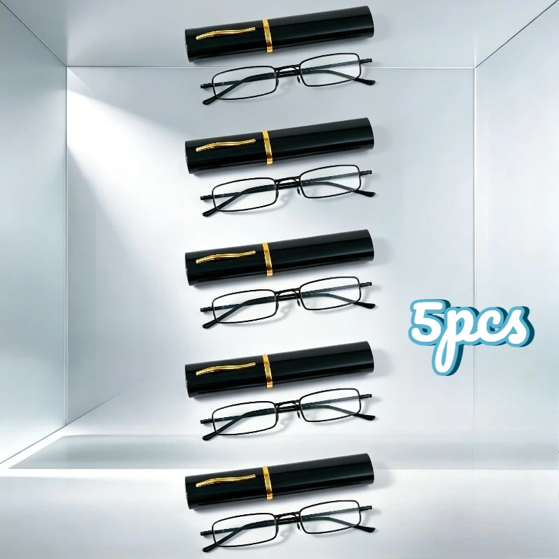 5/8/10pcs Pen Holder Presbyopia Glasses Portable Anti-fall Anti-blue Light for Men Women +1.0~+4.0