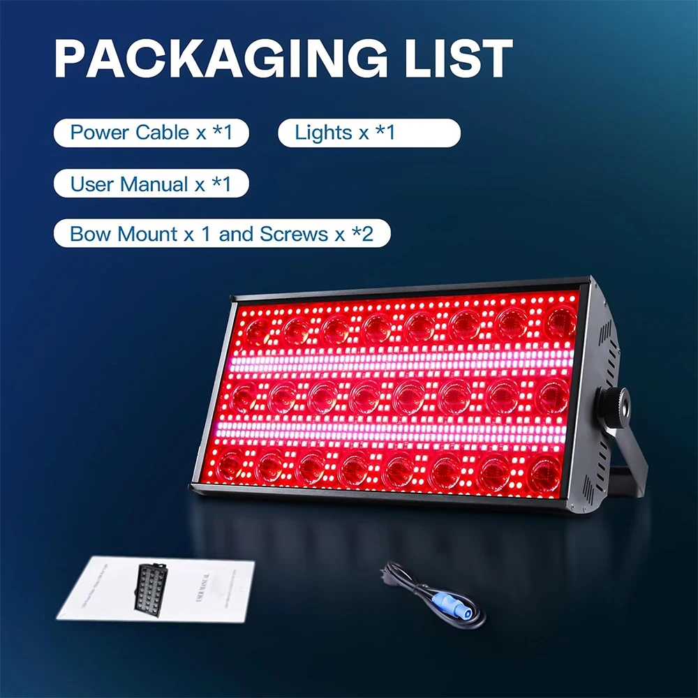 2PS 300W LED 무대 조명 스트로브 LED RGBW DJ 조명 워시 및 빔 조명 사운드 제어 DMX 512 조명 무대 조명 파티