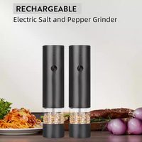 Electric Usb Rechargeable Pepper Mill With Base Kitchen Tool Spice Shaker Grinder Easy Rotation Automatic Grain Pepper Mill Tool