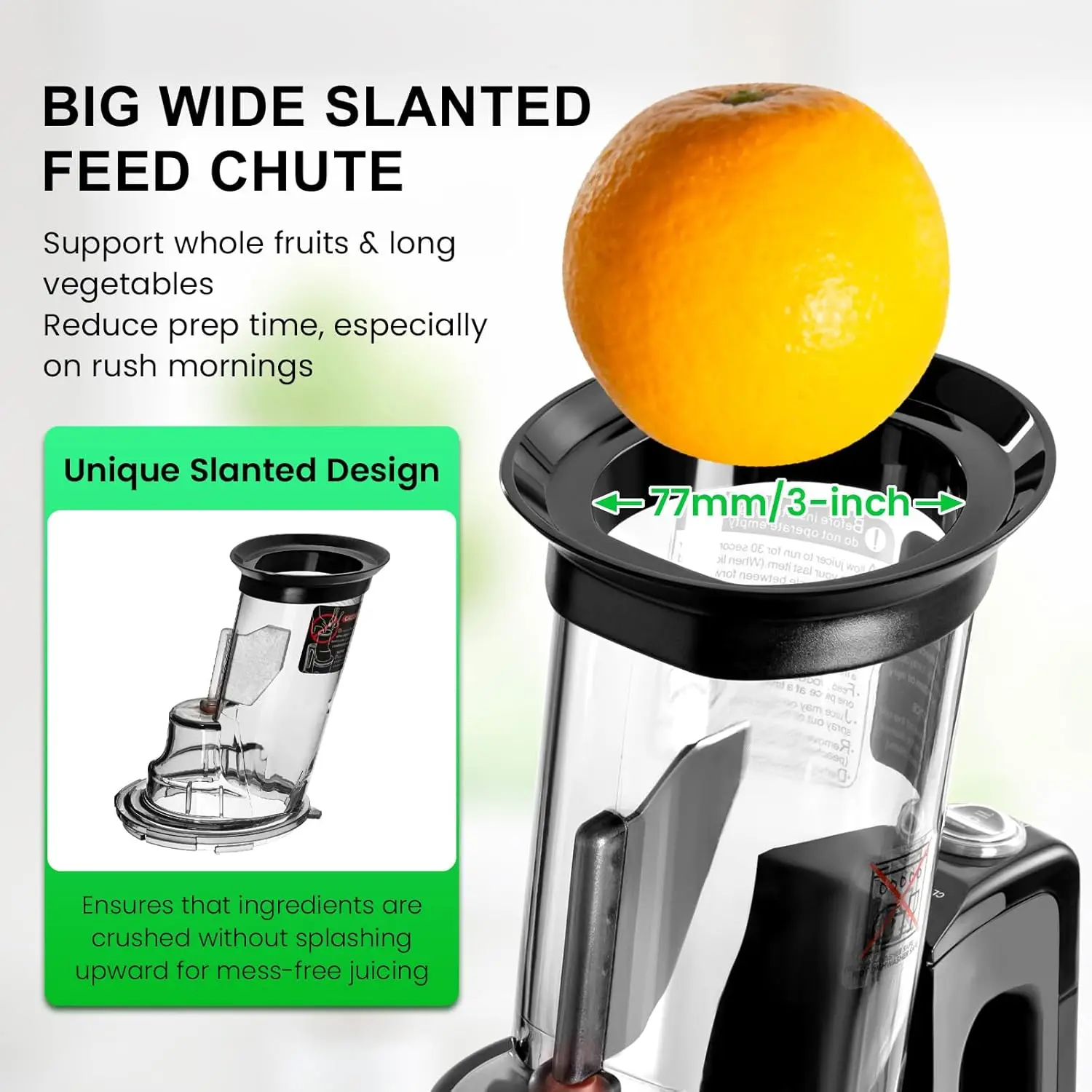 Cold Press Juicer, Juicer Machines for Whole Fruits and Vegetables, 240w Slow Masticating Juicer with Powerful Motor, BP