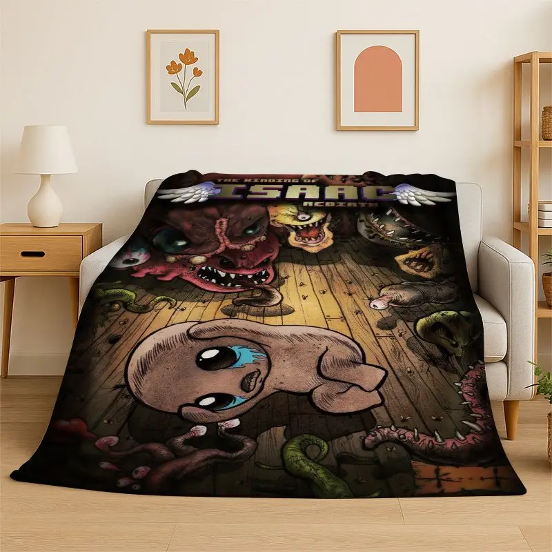RPG Game The Binding Of Isaac Flannel Blanket,Ultra Soft Warm Plush Throw for Home Bedroom Bed Sofa Cover Office Picnic Gift Kid