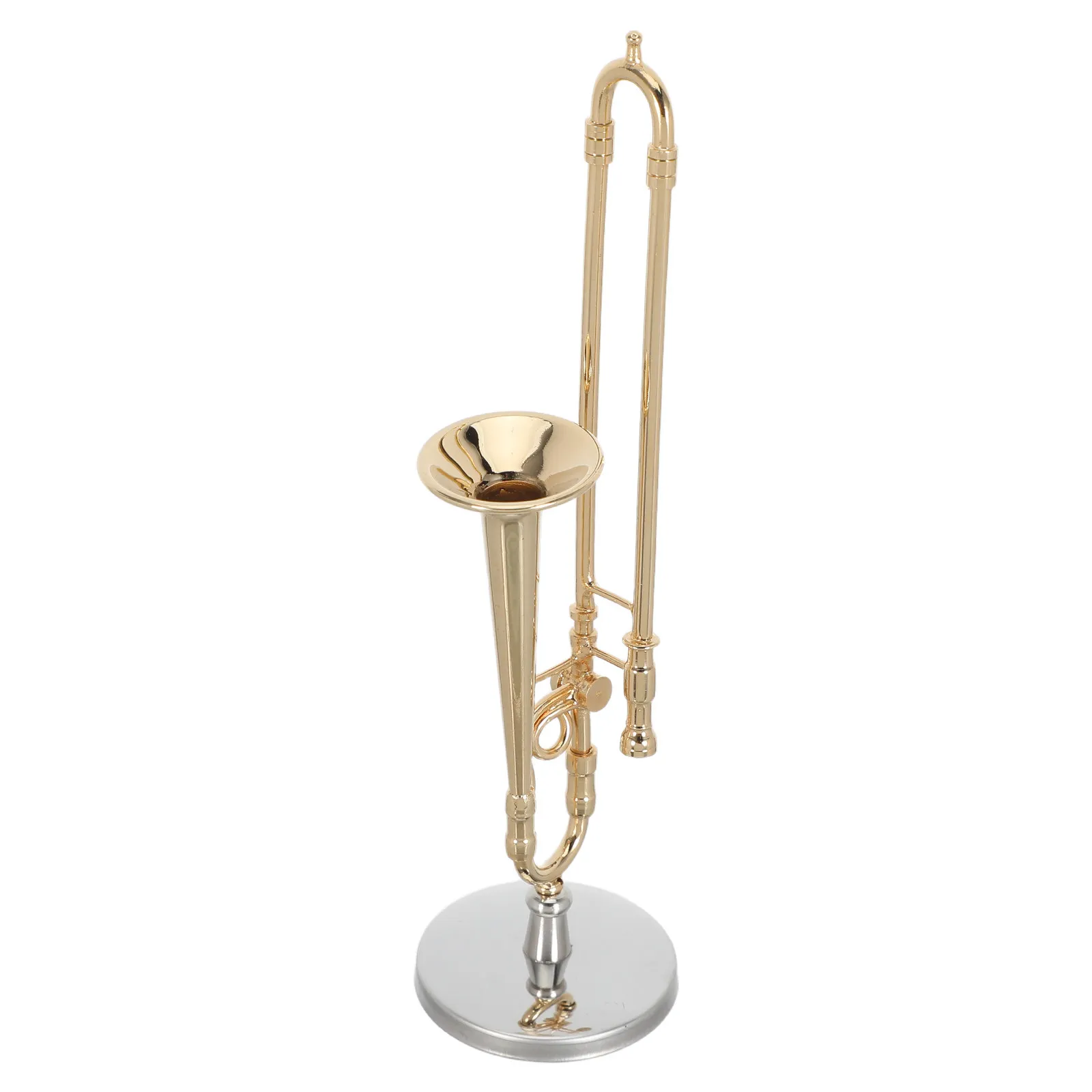 Instruments Small Trombone Mini Flute Decoration Miniature Musical Golden Desk