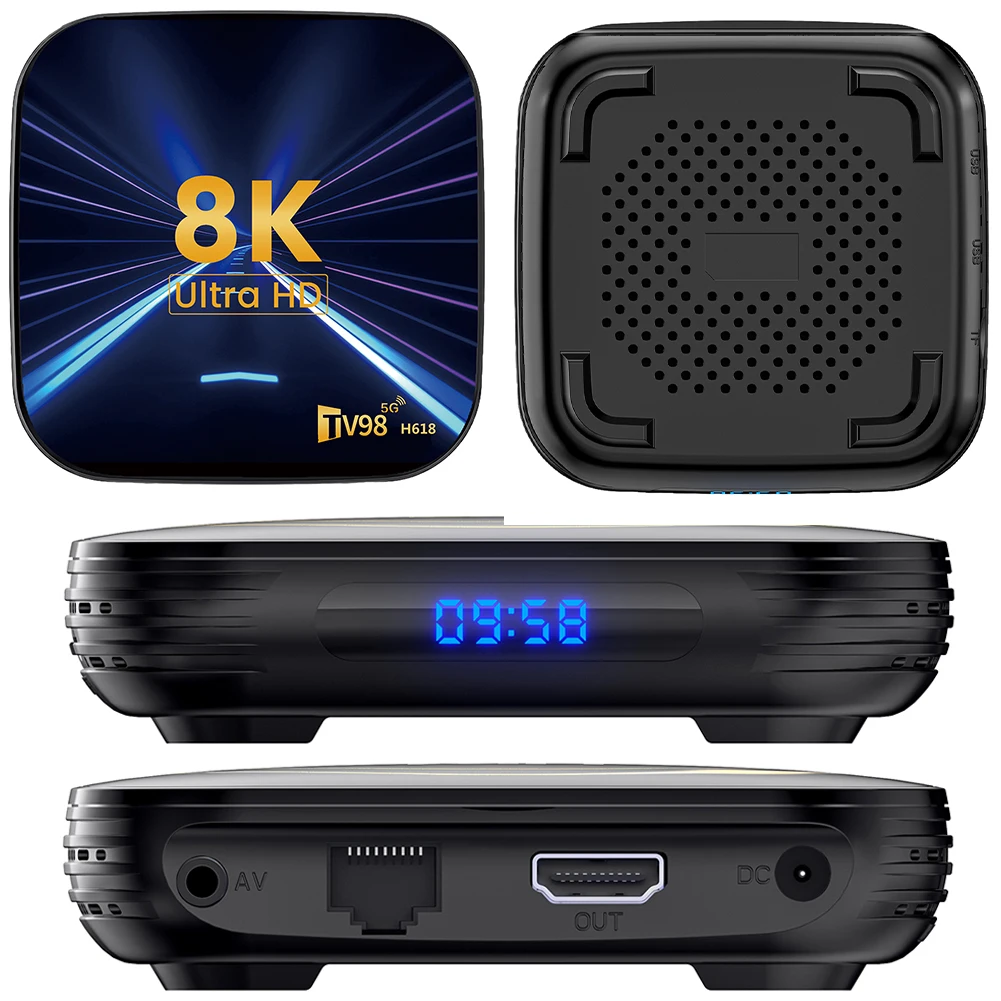 

ТВ-приставка Android 14 Smart TV Box 8K HD с поддержкой двухдиапазонного Wi-Fi 2.4G/5G и пультом дистанционного управления