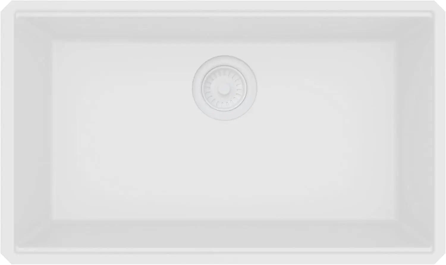 33-Inch Granite Composite Workstation Undermount Kitchen Sink Single Bowl White - Rvg2306Wh