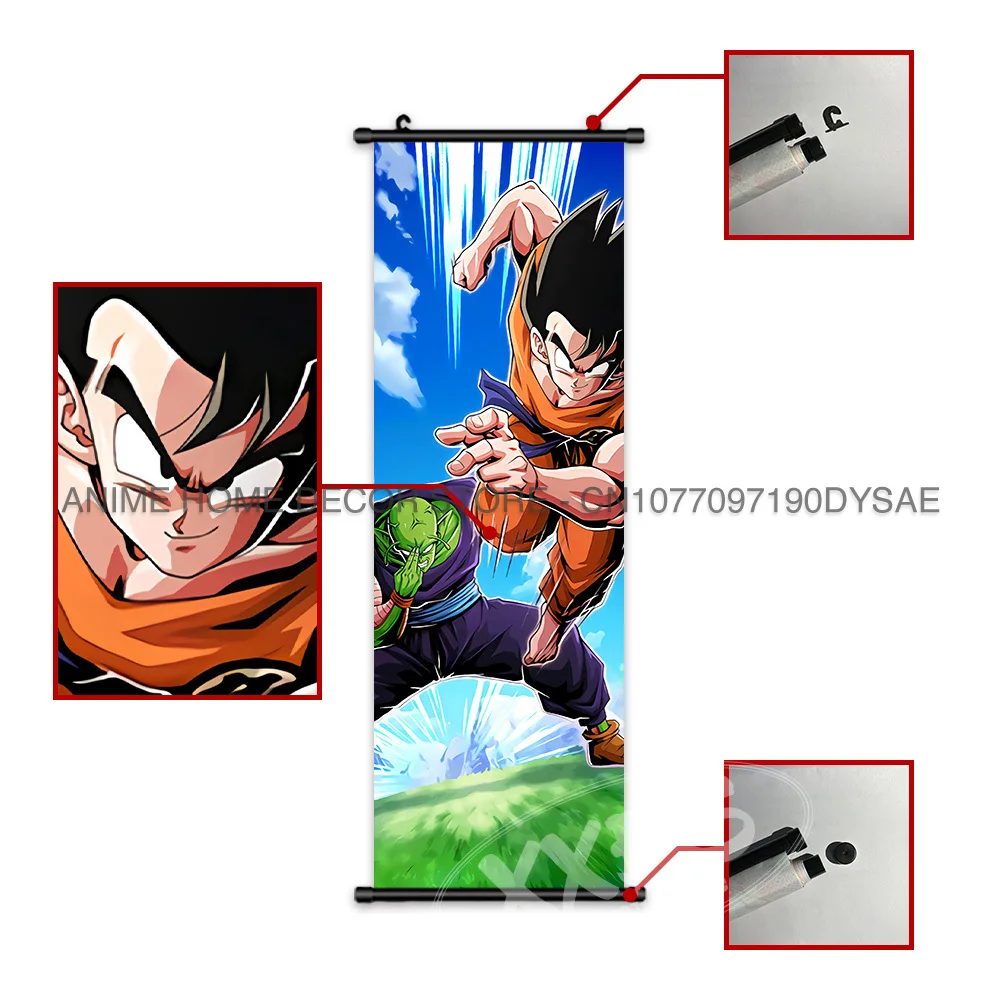 Dragon Ball Poster Recoome Anime Bilder Captain Ginyu Scrolls Gemälde Majin Buu Wandkunst Gotenks Home Decor Goku Tapete – Detail 5