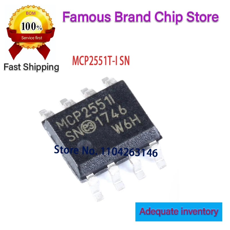 50~200Pcs MCP2551-I/SN   MCP2551T-I/SN SOP8 SOP 100% NEW