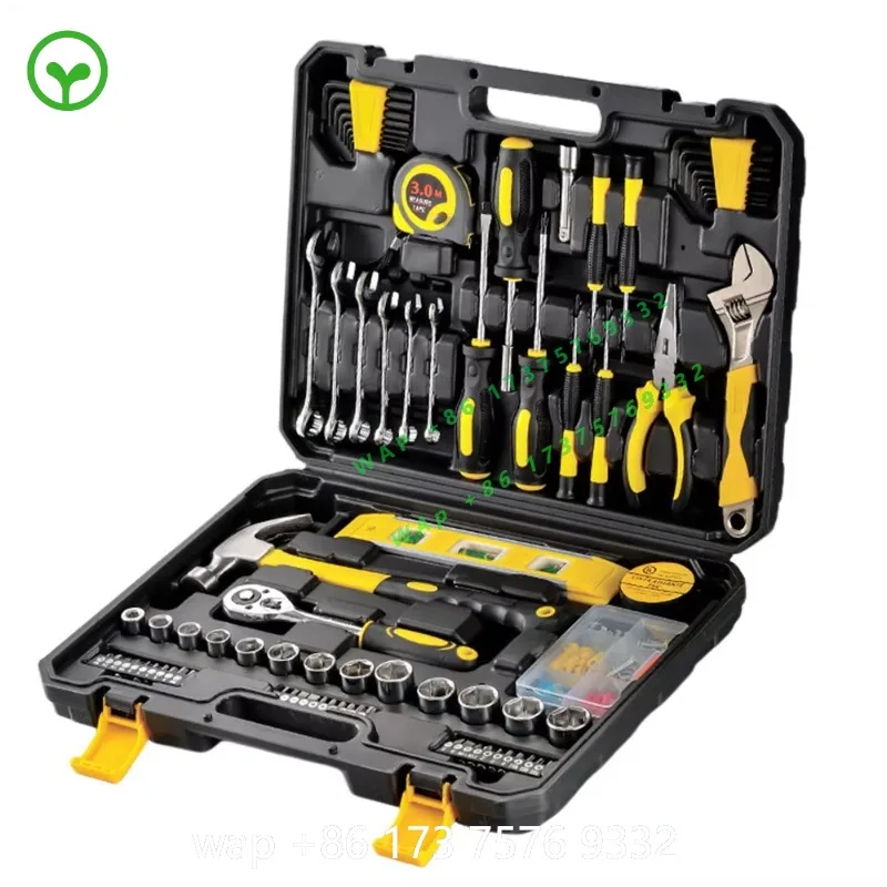 

【Premium】108 Piece Tool Set General House hold Hand Tool Kit with Plastic Toolbox Storage Case Used to Car repair And home repai