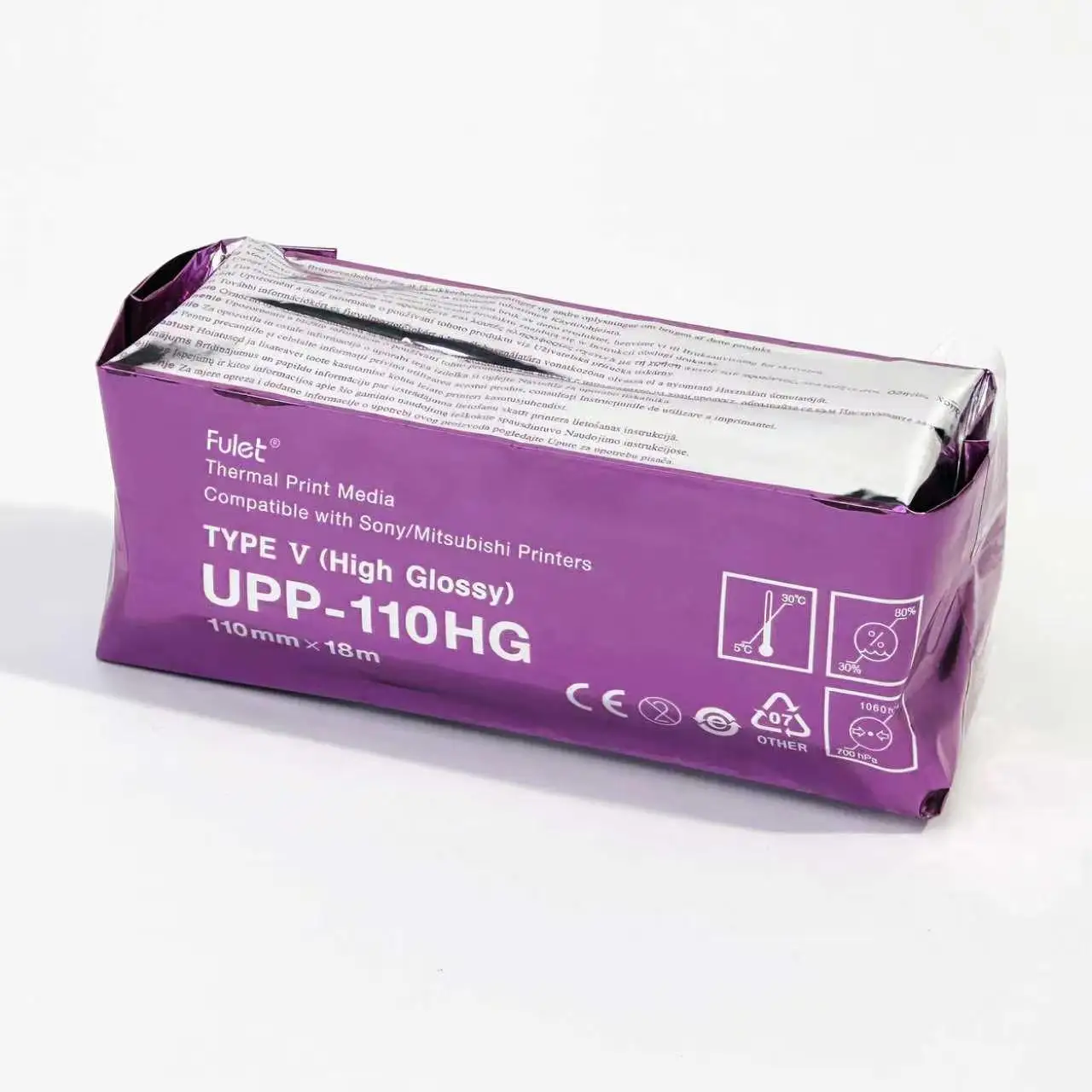 Fulet UPP-110HG High-Gloss Black & White Ultrasound Thermal Print media video imaging Paper 10 rolls per box